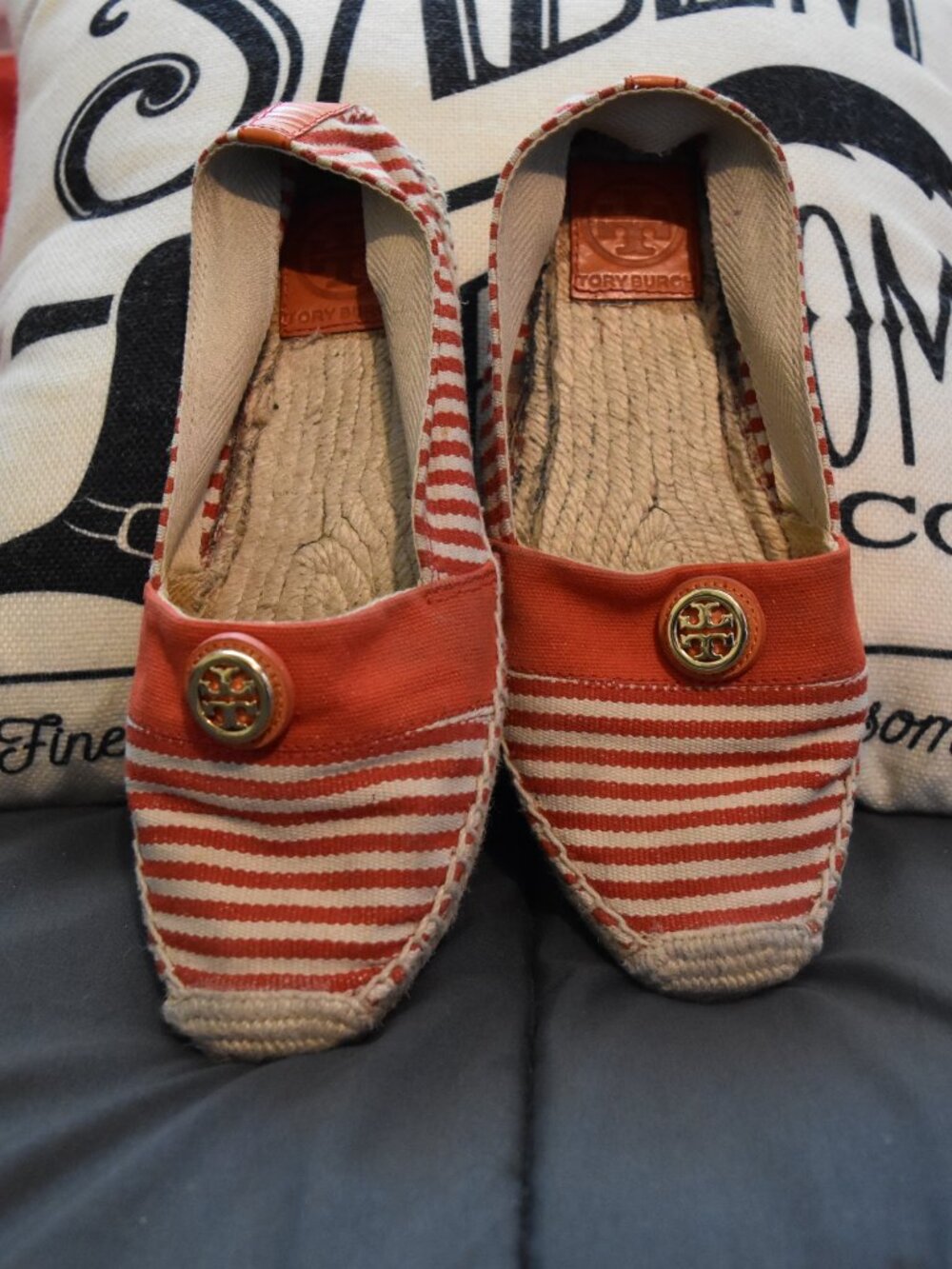 Tory Burch Stripe Espradilles Shoes Size 8 - CUTE!